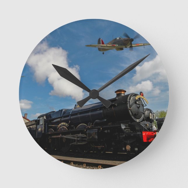 Hurricanes and steam train round clock (Front)