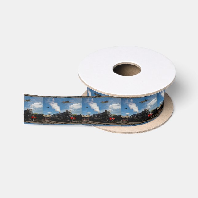 Hurricanes and steam train satin ribbon (Spool)