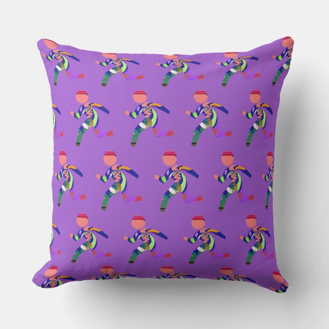 Hurry Hurry Lt Purple  Throw Pillow (Front)