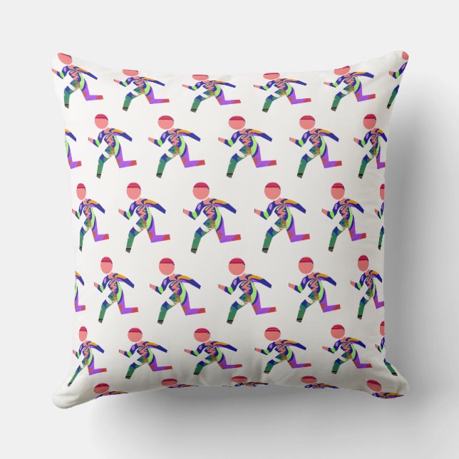 Hurry Hurry White  Throw Pillow (Back)