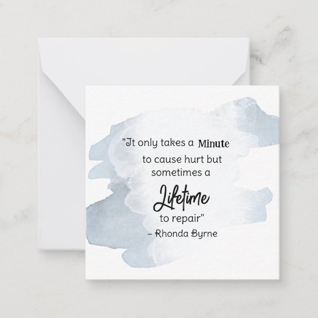 *~  Hurt Pain Slate Blue Quote AP62  Note Card (Front)