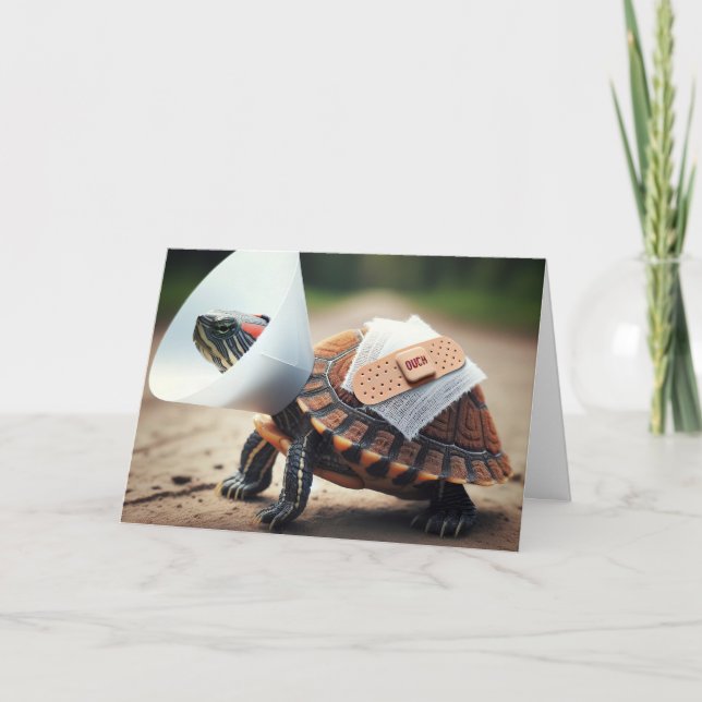 Hurt Turtle With Bandages Card (Front)