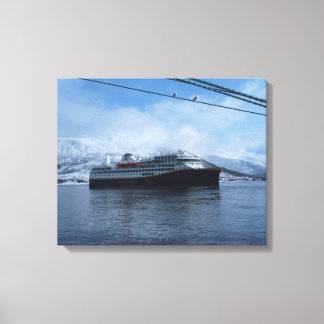 Hurtigruten Ferry Leaving Port Canvas Print