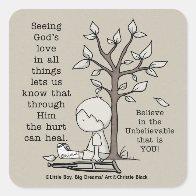 Hurts Can Heal Square Sticker (Front)