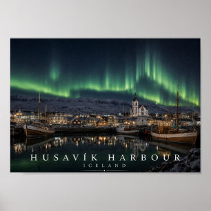 Húsavík Bay Boats Iceland A4 Poster