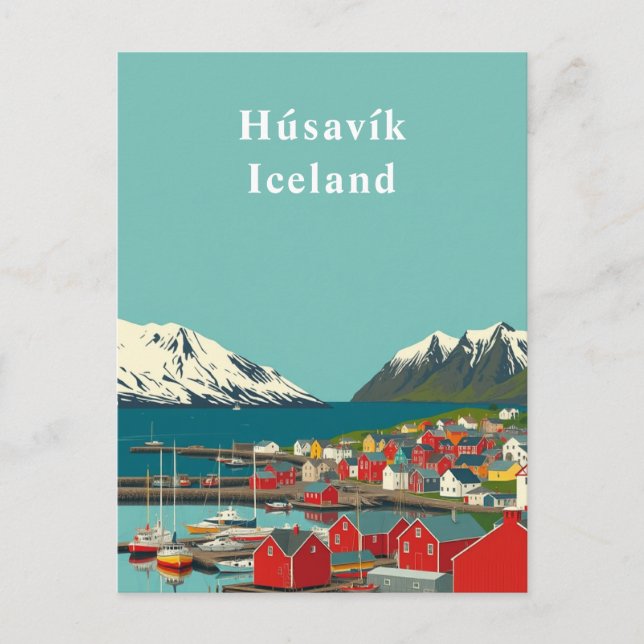 Húsavík, Iceland Town Art Postcard (Front)