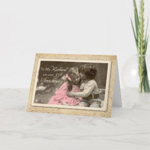 Husband 35th Anniversary Vintage Sweet Kiss Card
