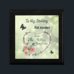 Husband 7th Wedding Anniversary  Gift Box<br><div class="desc">Personalised 7th Wedding Anniversary Husband Butterfly and Roses design gift box.</div>