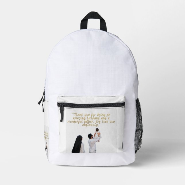 Husband and Father Appreciation Printed Backpack (Front)