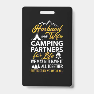 Husband And Wife Camping Partner For Life Badge