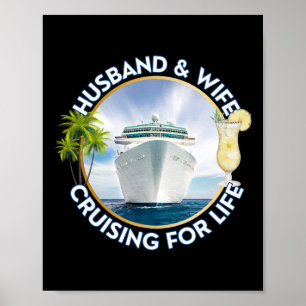 Husband And Wife Cruising For Life Men's Women's C Poster