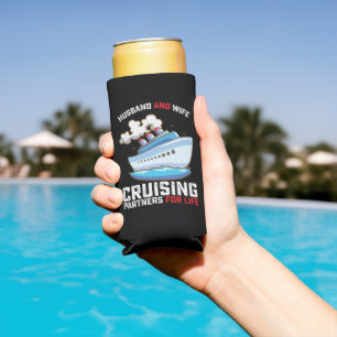 Husband And Wife Cruising Partners For Life Seltzer Can Cooler