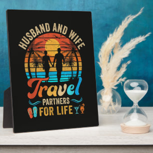 Husband and Wife Travel Partners for Life Beach Plaque