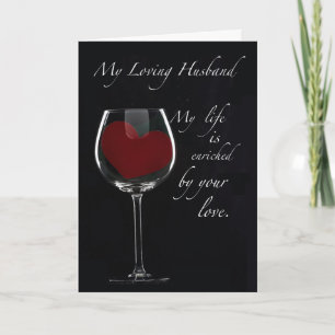 Husband Anniversary Glass Heart Card