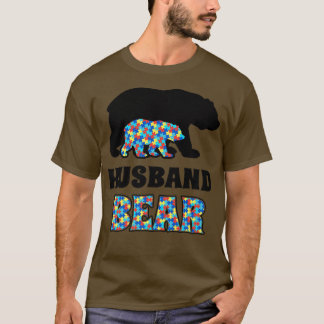 Husband Bear Autism Awareness Premium  T-Shirt