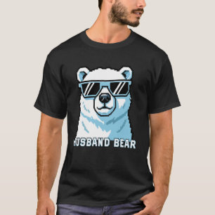 Husband Bear Pixel Bear Sunglasses T-Shirt