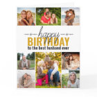 Husband Birthday 8 Photo Collage Personalized Card