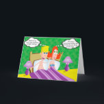 Husband Birthday Card - Funny Couple<br><div class="desc">Cute and colourful illustration of a couple laying in bed. Their ideas of romance is quite different. Provided text can be changed to your desired messages for husband birthday,  boyfriend birthday or any special occasion for him or for her.</div>