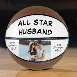 Husband Birthday Photo Personalized Basketball<br><div class="desc">A fun gift for the best husband ever who loves basketball. You can customize with a photo and personalize the "All Star Husband" text on the top,  a message on the left ("Happy Birthday, " "Happy Anniversary, " etc.),  and your signature and name on the right.</div>