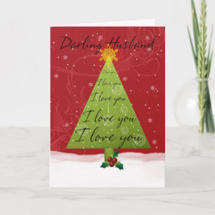 Husband Christmas Card With Holiday Tree