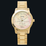 Husband Coral Wedding Anniversary Watch<br><div class="desc">Gorgeous Vintage Rose effect personalised Husband Coral Wedding Anniversary Watch gift.</div>