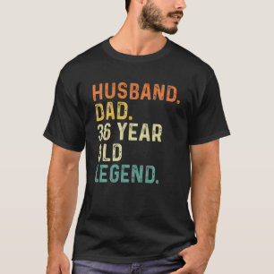 Husband Dad 36 Year Old Legend 36Th Birthday Retro T-Shirt
