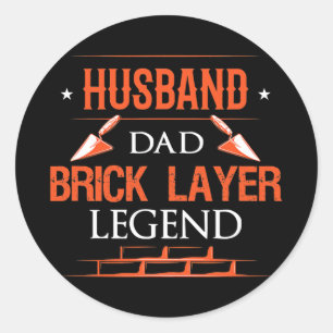 Husband dad bricklayer legend brickmason masonry  classic round sticker