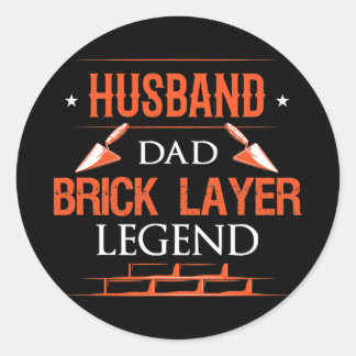 Husband dad bricklayer legend brickmason masonry  classic round sticker