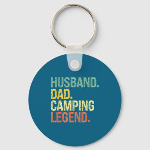 Husband Dad Camping Legend Father's Artwork Keychain