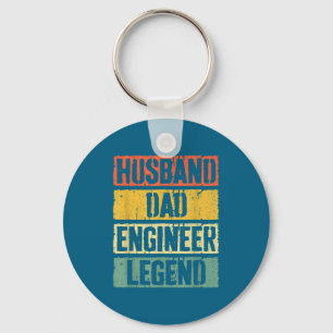Husband Dad Engineer Legend Fathers Keychain