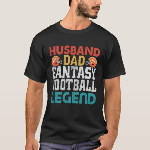 Husband Dad Fantasy Football Legend Men Retro T-Shirt