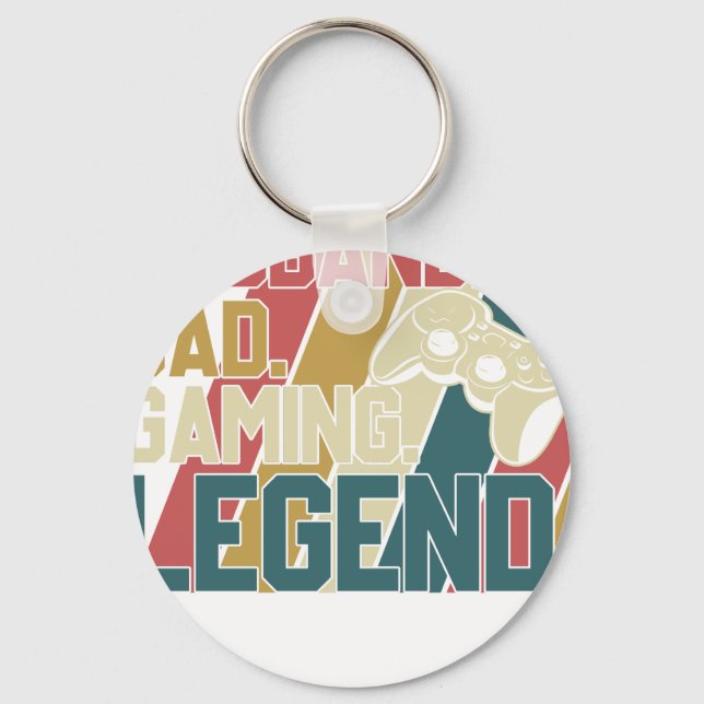 husband dad gaming legend keychain (Front)