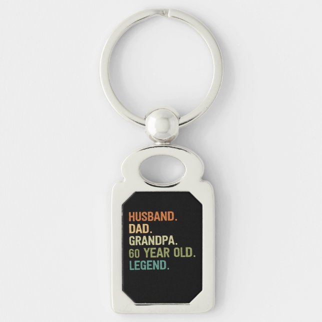 Husband dad grandpa 60 year old 60th birthday gift keychain (Front)