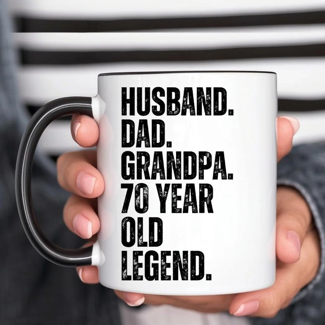 Husband Dad Grandpa 70 Year Old Funny Mug (Creator Uploaded)