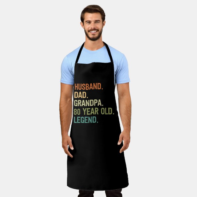 Husband dad grandpa 80 year old 80th birthday gift apron (Worn)