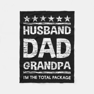 Husband Dad Grandpa Gift Him Artwork Fleece Blanket