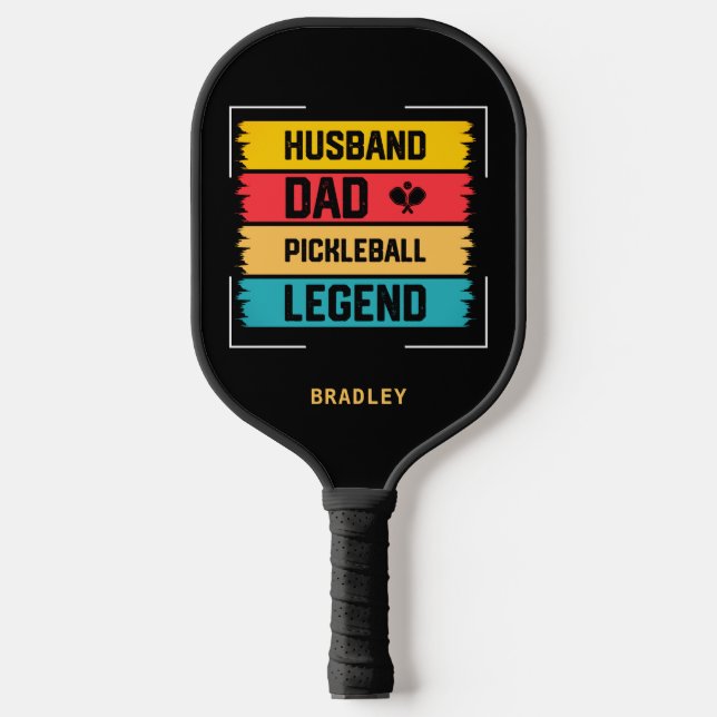 Husband Dad Pickleball Legend Personalized Name Paddle (Front)