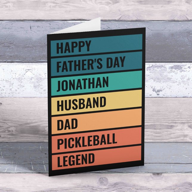 Husband Dad Pickleball Legend Retro Father's Day  Holiday Card (Creator Uploaded)