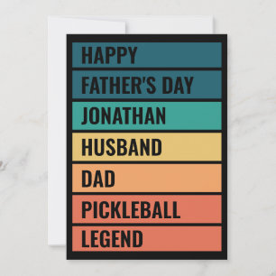 Husband Dad Pickleball Legend Retro Father's Day Holiday Card