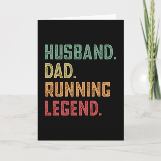 Husband Dad Running Legend Runner Card (Front)
