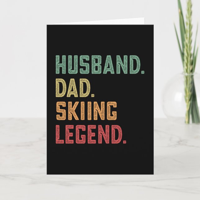 Husband Dad Skiing Legend Skiier Card (Front)