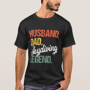 Husband Dad Skydiving Legend Retro T-Shirt