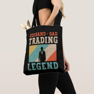 Husband Dad Trading Retro, Day Trader Stock Market Tote Bag