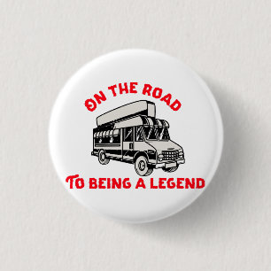 Husband dad trucker legend 1 inch round button