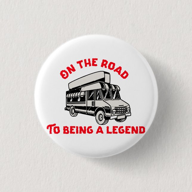 Husband dad trucker legend 1 inch round button (Front)