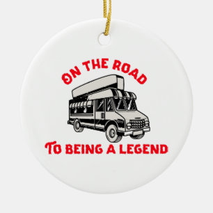 Husband dad trucker legend ceramic ornament