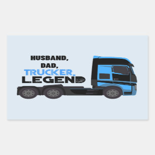 Husband Dad Trucker Legend Funny Sticker