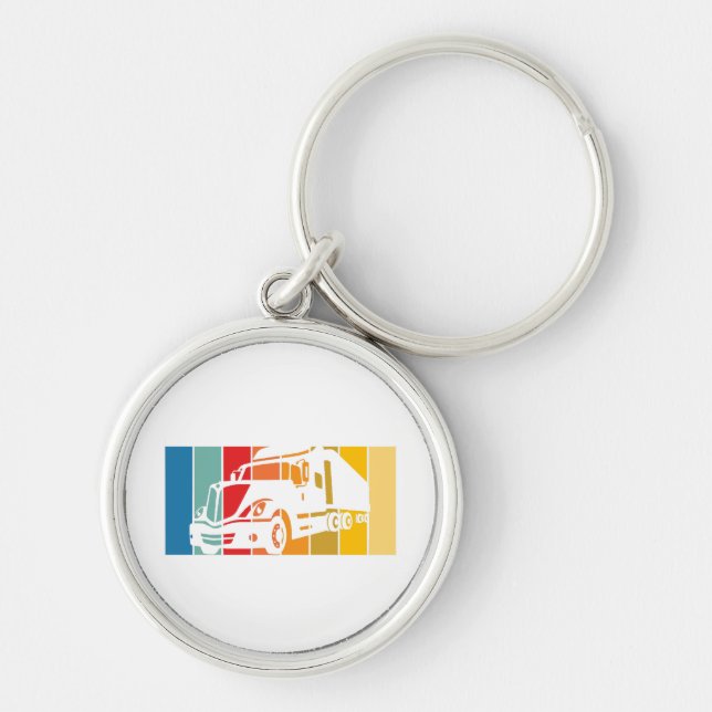 Husband Dad Trucker Legend Funny Truck Driver Truc Keychain (Front)