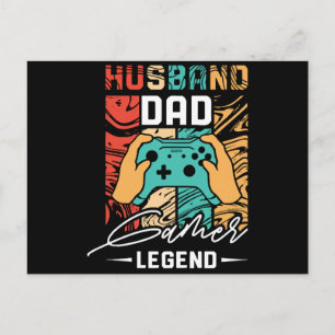 Husband Dad Video Game Legend Holiday Postcard
