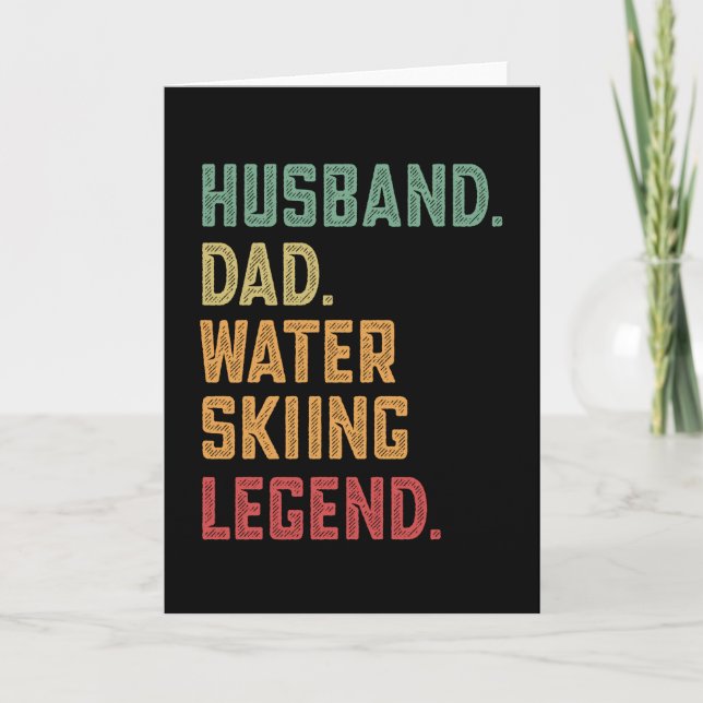 Husband Dad Water skiing Legend ski Card (Front)